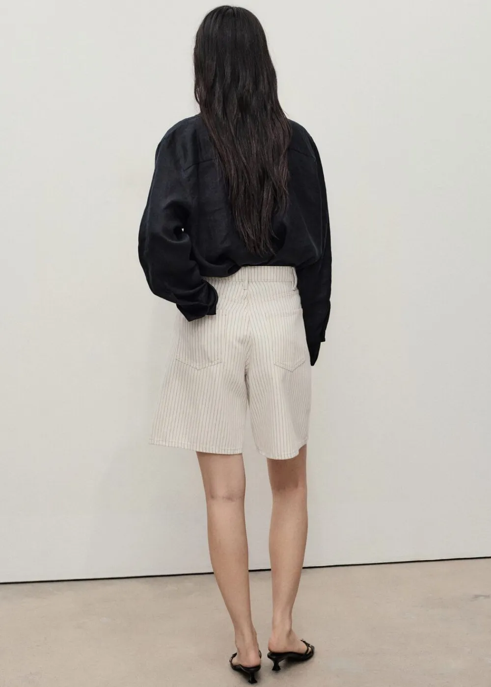 Striped denim shorts>MANGO Sale