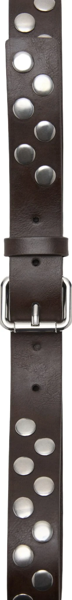 MANGO Studded belt Dark brown Hot