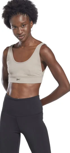 Reebok Studio Stripped Minimalist sports bh Brun Sale