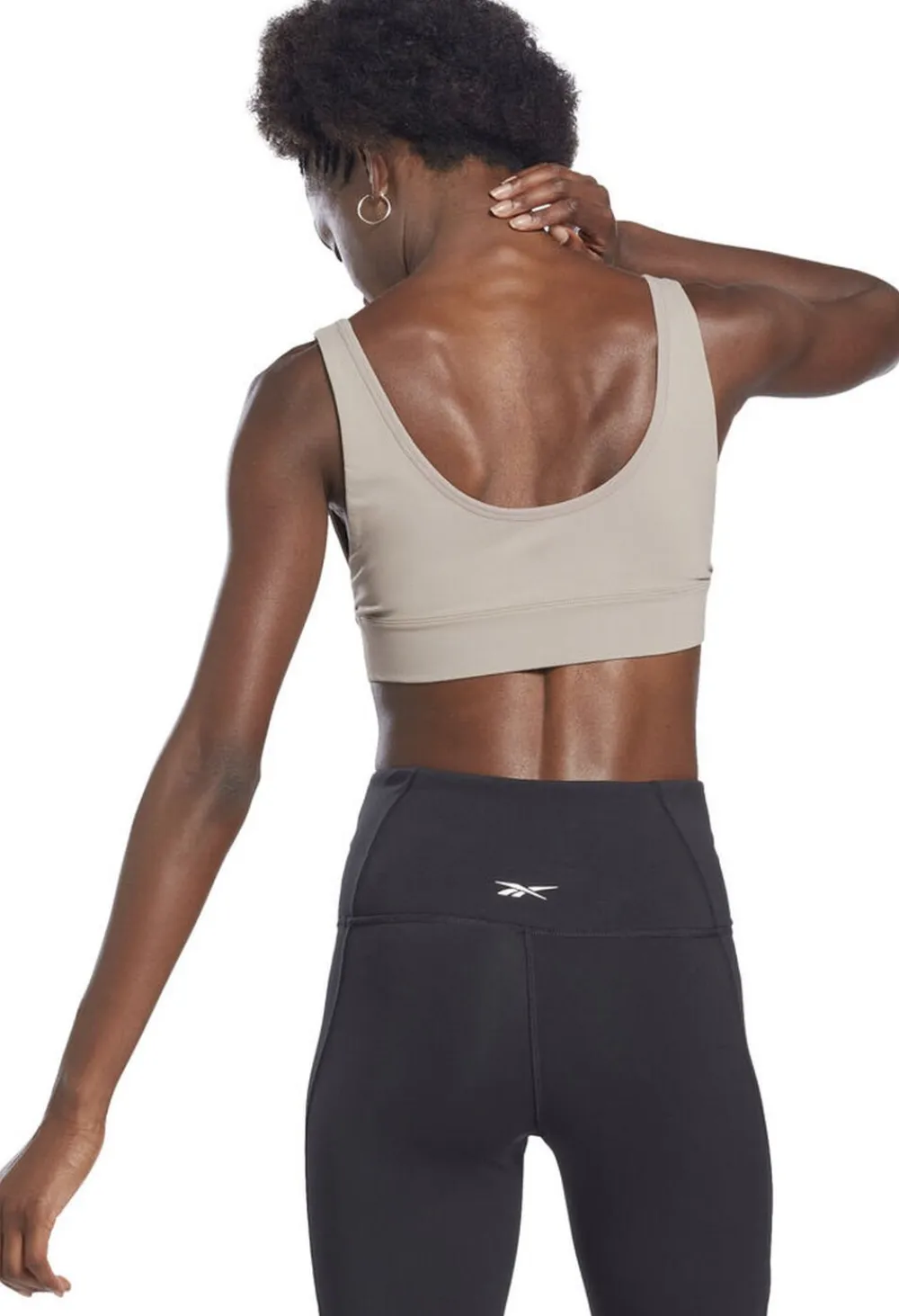 Reebok Studio Stripped Minimalist sports bh Brun Sale