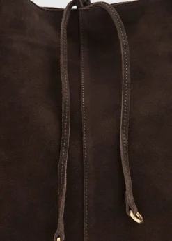 Dame MANGO Suede leather shopper bag