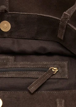 Dame MANGO Suede leather shopper bag