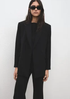 Suit jacket with scarf><noscript><img width=