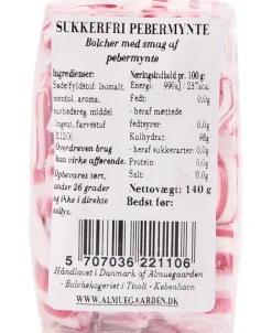 Almuegaarden Sukkerfri Pebermynte bolcher med smag af pebermynte Sale