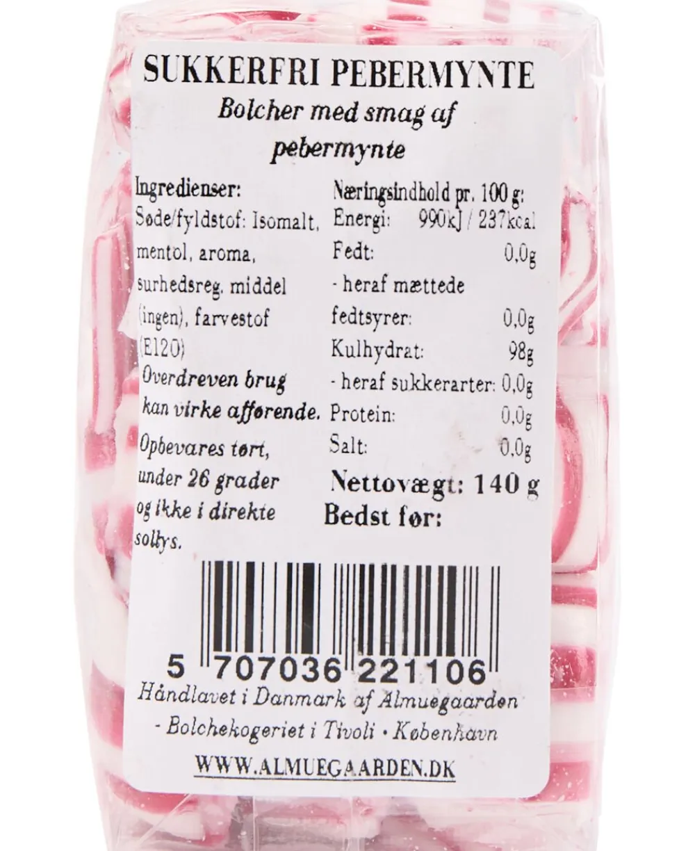 Almuegaarden Sukkerfri Pebermynte bolcher med smag af pebermynte Sale