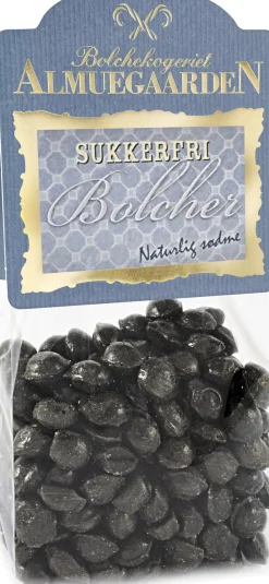 Almuegaarden Sukkerfri Spejderhagl bolcher med smag af lakrids og salmiak Sale