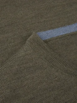 Stenströms Sweater Knitted Crew Neck With Patch Merino Wool Green Hot