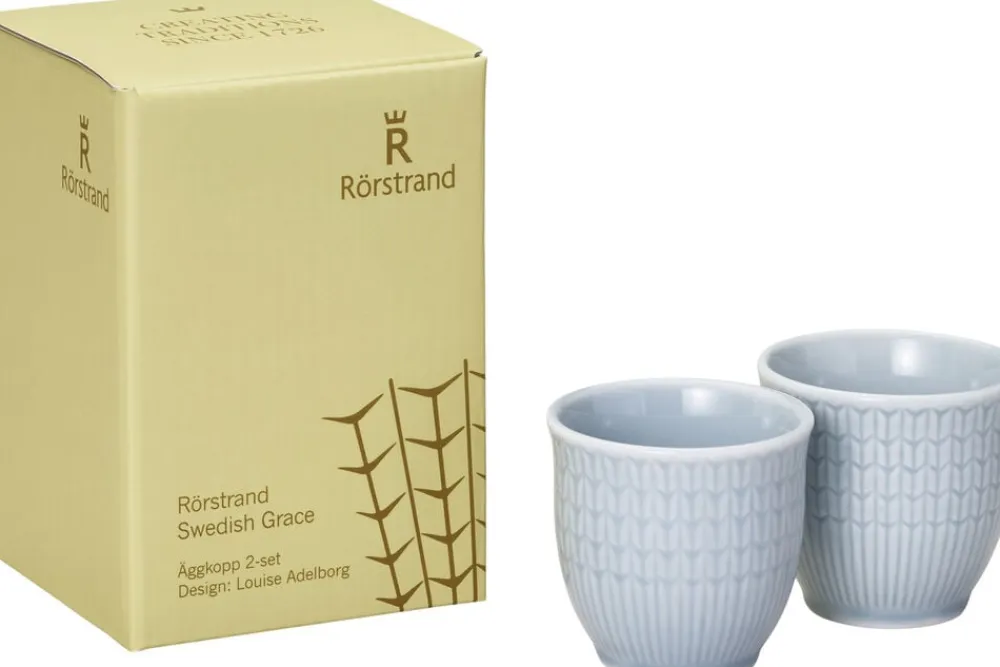Rörstrand Swedish Grace Æggebæger 4 cl Isblå 2 styk Hot