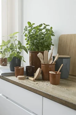 Knabstrup Keramik Syltekrukke, brun, 1 l Terracotta Online