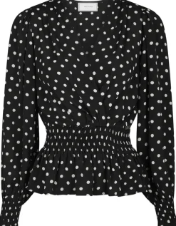 Dame Neo Noir Tamona Crepe Dot Blouse