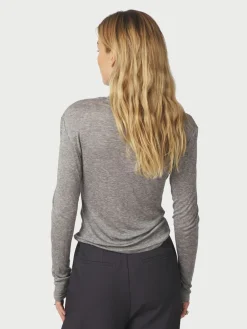 Neo Noir Teddu Fine Rib Blouse Antracit melange Online