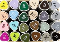 Børn Creativ Company Tegnetusch, streg 1+8 mm, pastelfarver, standardfarver, 24st