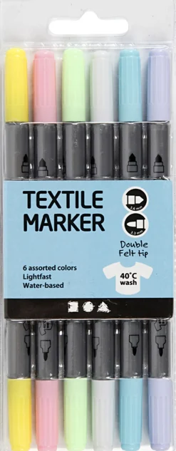 Creativ Company Tekstiltusch, streg 2,3+3,6 mm. New