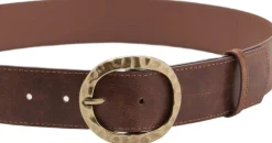 Dame MANGO Textured belt with round buckle