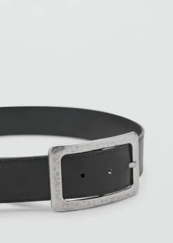 Textured square buckle belt><noscript><img width=