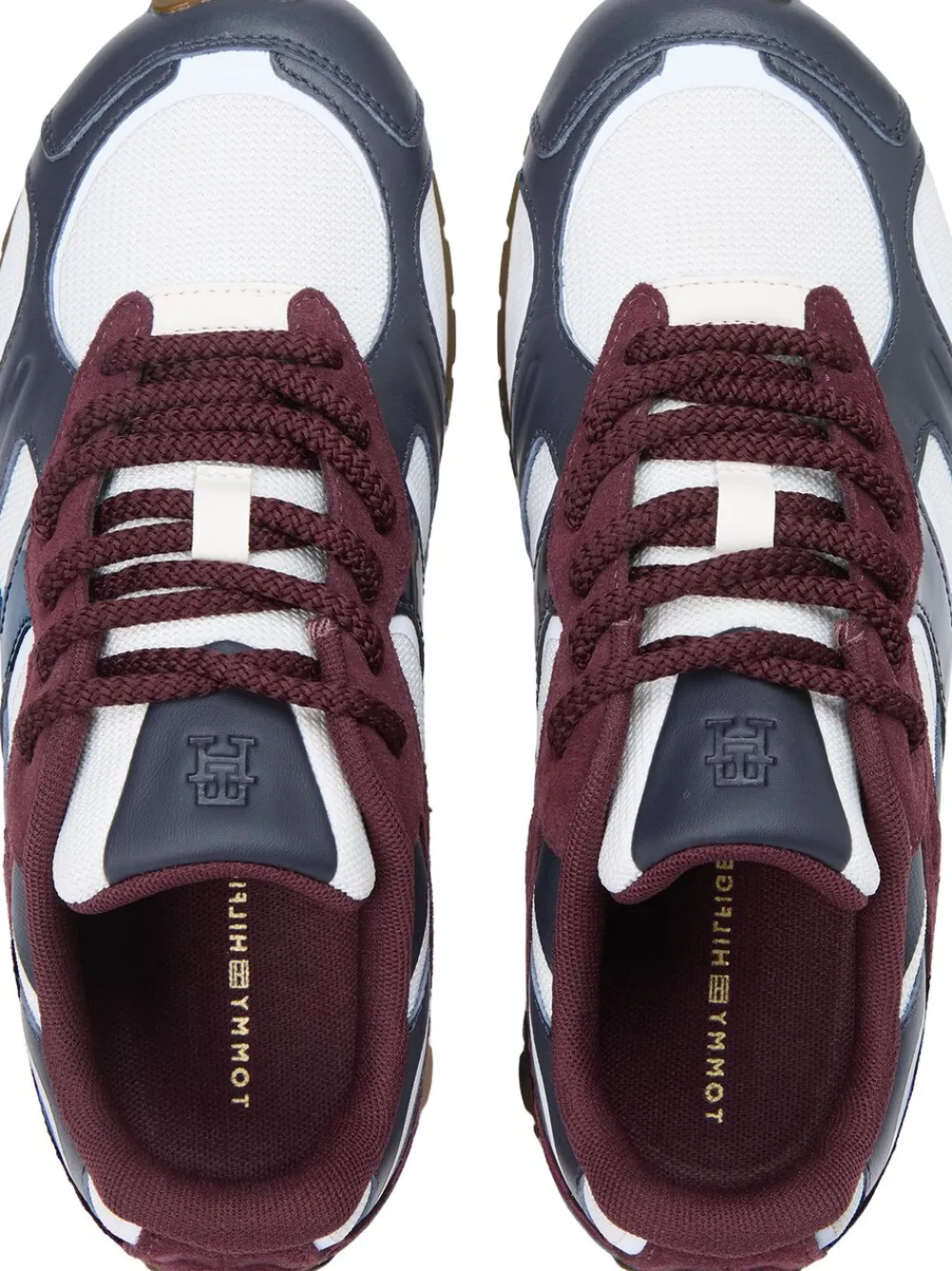 TH Monogram Leather Mixed Texture Trainers>Tommy Hilfiger Sale