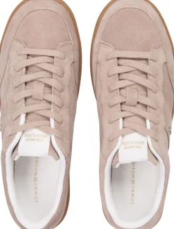 TH Monogram Suede Court Trainers>Tommy Hilfiger Outlet