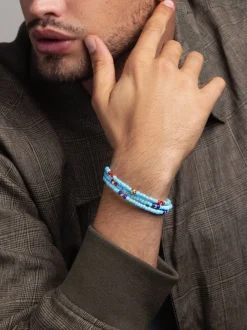 The Mykonos Collection - Vintage Turquoise, Red and Blue Glass Beads>Nialaya Online