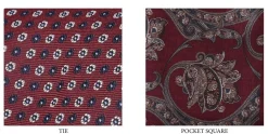 Amanda Christensen Tie & Pocket Square 312 wine red
