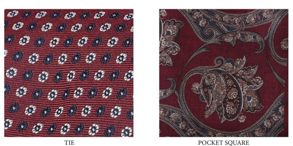 Amanda Christensen Tie & Pocket Square 312 wine red
