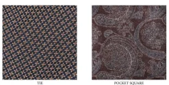 Amanda Christensen Tie & Pocket Square 800 brown Hot
