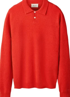Forét TIMBER BRUSHED POLO KNIT Red Clearance