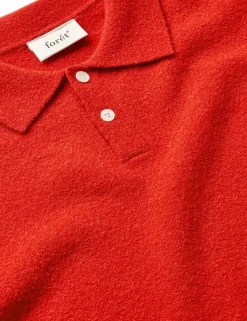 Forét TIMBER BRUSHED POLO KNIT Red Clearance