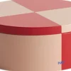 Hay Tin Container-Round-Red and soft pi