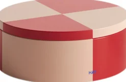 Hay Tin Container-Round-Red and soft pi