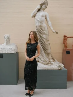 Neo Noir Tiranna Big Flower Mesh Dress Black