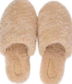 Lovelies TIRICH MIR - SHEARLING CLOSED SLIPPERS Warm taupe Online