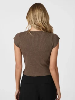 Neo Noir Todda Knit Tee Brown melange Discount