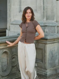 Neo Noir Todda Knit Tee Brown melange Discount