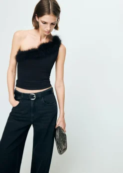 MANGO TOP XPLUMI Black New