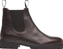 Les Deux Trais Grain Leather Chelsea Boot Brown Clearance
