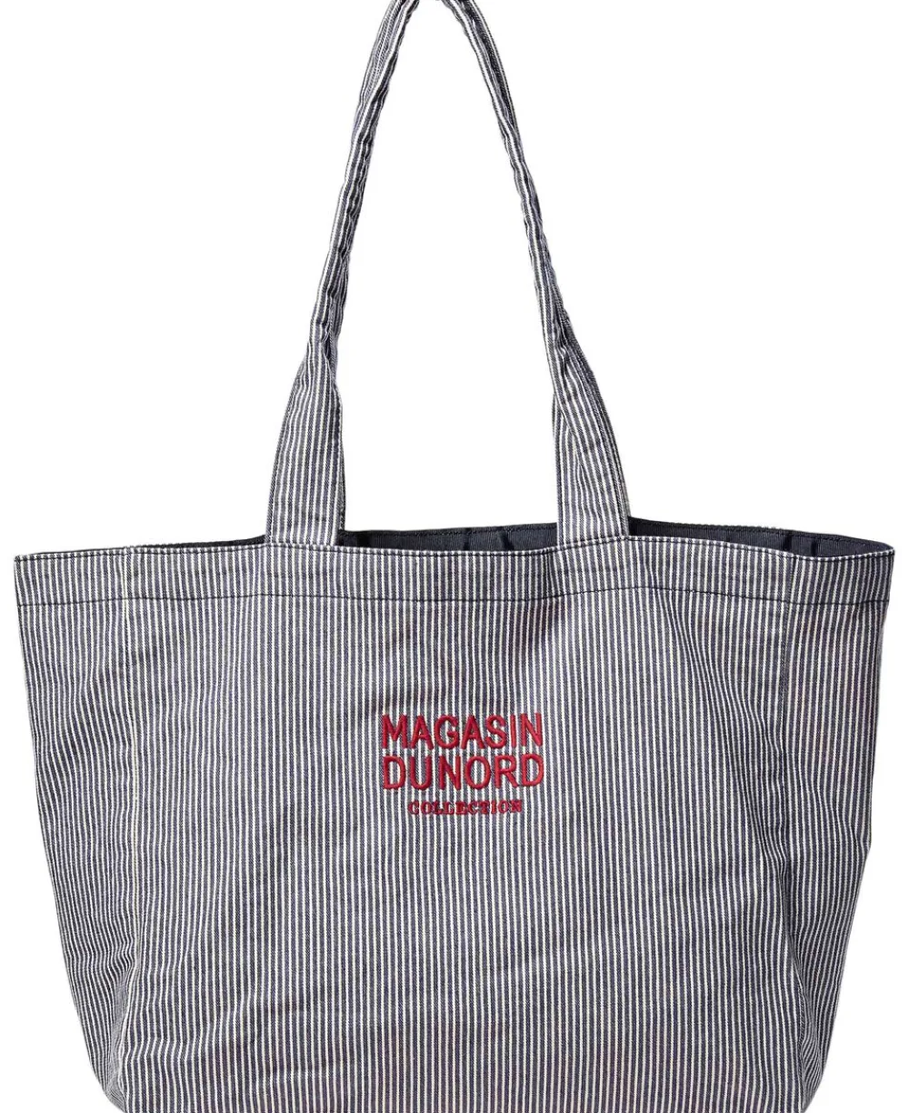 Magasin du Nord Collection Trille Tote Bag 16G Blue and white stripe Best