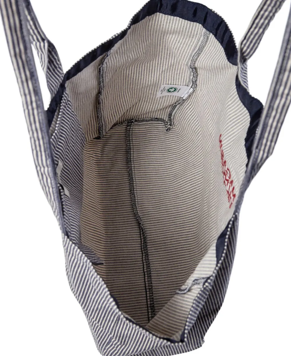 Magasin du Nord Collection Trille Tote Bag 16G Blue and white stripe Best
