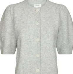 Neo Noir Trudy Deco Knit Cardigan Light grey melange