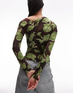 Dame Topshop TSAUDREY ASYMMETRIC TOP JSR - COTTON BLEND