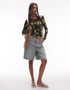 Dame Topshop TSAUDREY ASYMMETRIC TOP JSR - COTTON BLEND