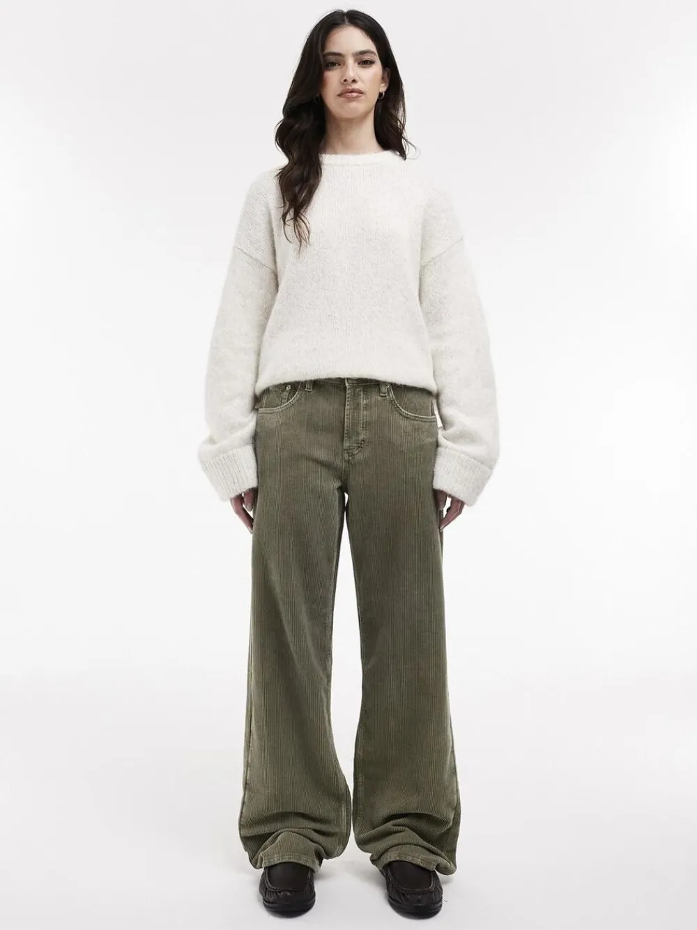 Topshop TSEMBER LR DNM JEANS GR Medium green denim