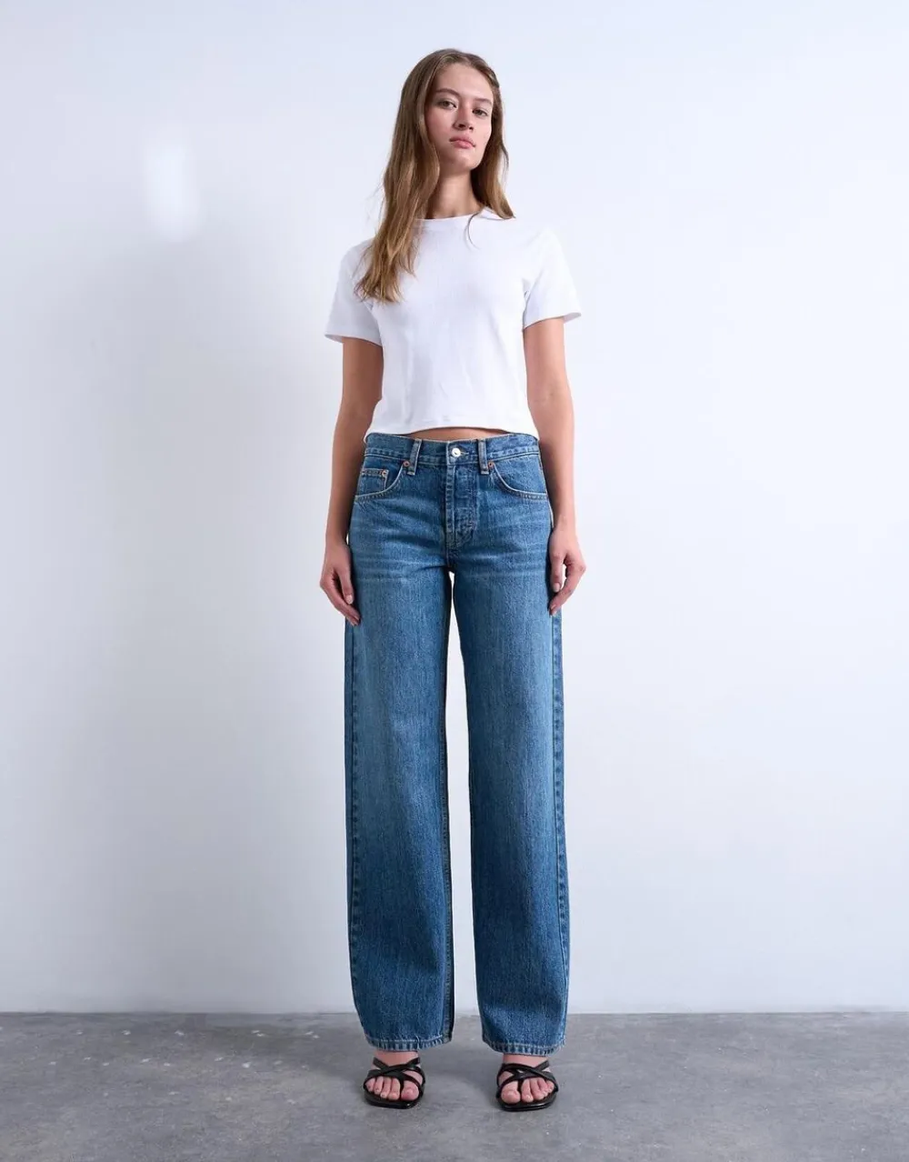 TSEMBER LR WIDE DNM JEANS MB>Topshop Clearance