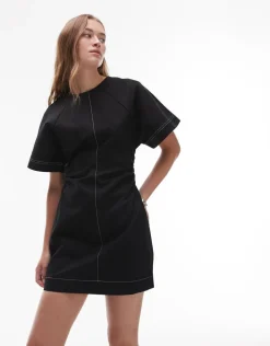 Topshop TSHEIDI SS MINI DRESS Black