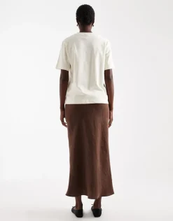 Topshop TSISA BIAS MIDI SKIRT WVN Chocolate brown Discount