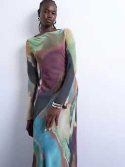 Topshop TSSOFIE LS DRESS Chocolate brown Hot