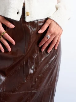 Dame Topshop TSWENDY PU MIDI SKIRT