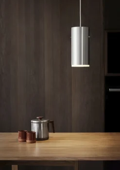 Moebe Tube Pendant, Brushed Aluminium, Large