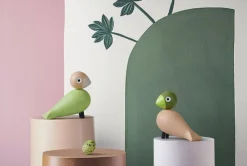 Turtelduer H9 cm lys grøn/rosa 1 par>Kay Bojesen Online