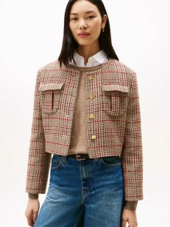 Tommy Hilfiger TWEED LADY JACKET Red/ grey check Hot