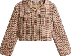 Tommy Hilfiger TWEED LADY JACKET Red/ grey check Hot
